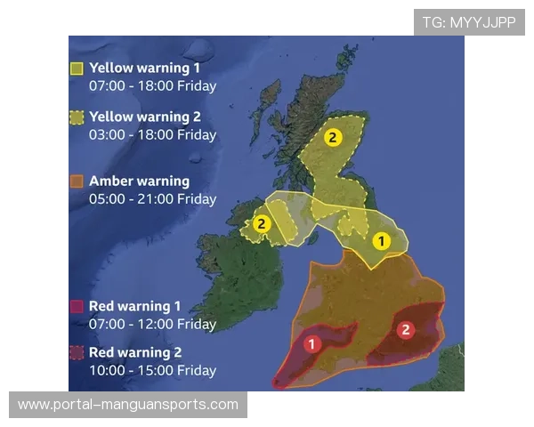 英国气象局发布黄色预警，本周末多场英超赛事可能因强风天气延期。